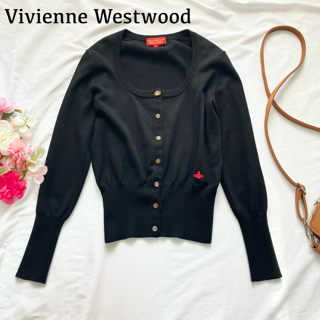 Vivienne Westwood カーディガン 長袖 黒 オーブ刺繍 2 | フリマアプリ ラクマ