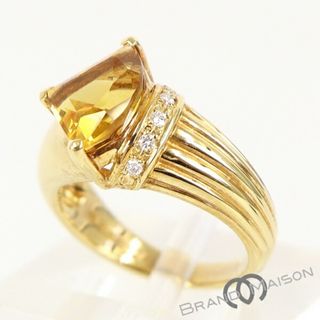 タサキ(TASAKI)のAランク タサキ真珠 シトリンリング ダイヤモンド K18YG 11.5号 指輪 田崎真珠 TASAKI レディース アクセサリー イエローゴールド 【中古】(リング(指輪))