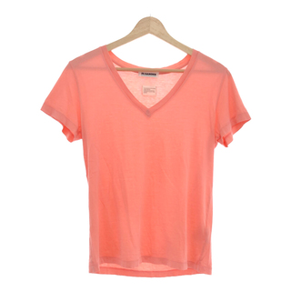 ジルサンダー(Jil Sander)のJIL SANDER ジルサンダー コットンVネックTシャツ ピンク系 S(Tシャツ(半袖/袖なし))