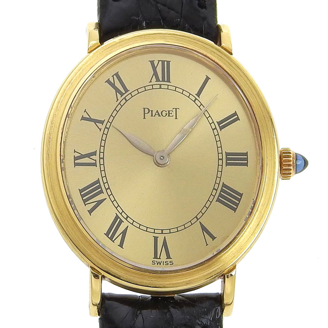 PIAGET(ピアジェ)の【本物保証】 新品同様 ピアジェ PIAGET レディース 手巻き 腕時計 オーバル ゴールド文字盤 シンプル 希少 レア レディースのファッション小物(腕時計)の商品写真