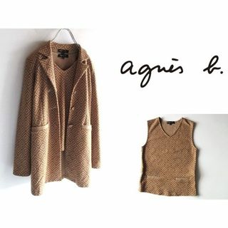 アニエスベー(agnes b.)の美品 フランス製 agnes b. JBT3 幾何学柄 コート＆ベスト(その他)