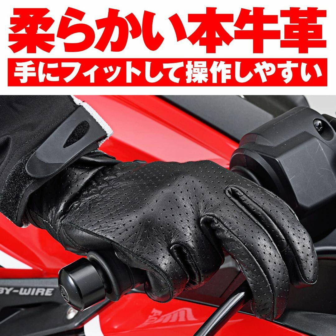 【色: イエロー】デイトナDaytona バイク用 グローブ 春夏秋 本革牛革