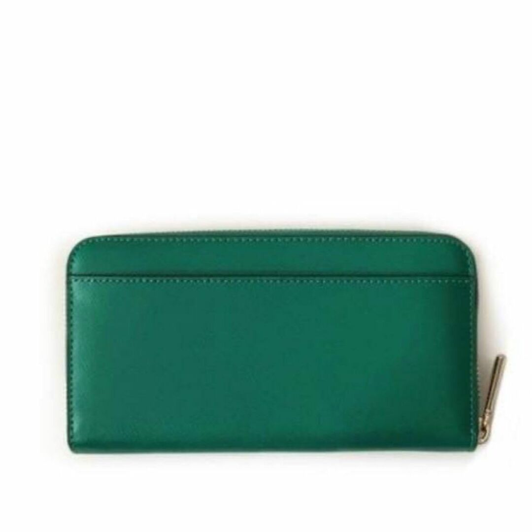 人気！⭐Kate Spade⭐ケイトスペード⭐新品ラウンドジップ長財布 緑 金運