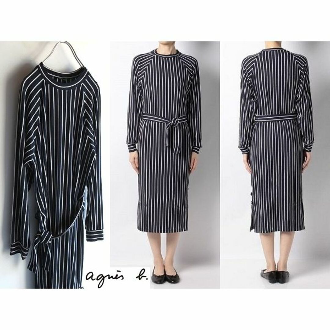 agnes b.(アニエスベー)の美品 アニエスべー 2020SS JFL3 ROBE ストライプワンピース レディースのワンピース(ロングワンピース/マキシワンピース)の商品写真