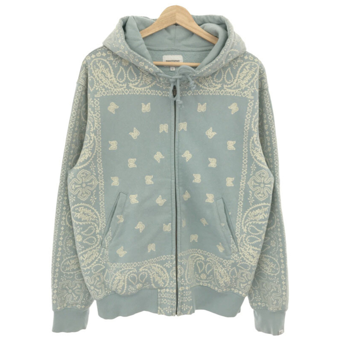 thisisneverthat ディスイズネバーザット 21AW Bandana Zip Up Hoody ジップアップパーカー ブルー S