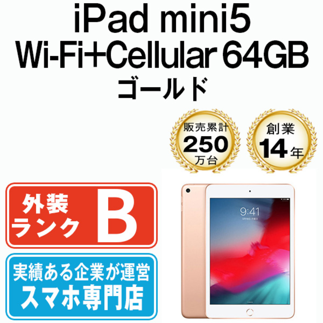 iPad mini5 Wi-Fi+Cellular 64GB ゴールド A2124 2019年 SIMフリー ...