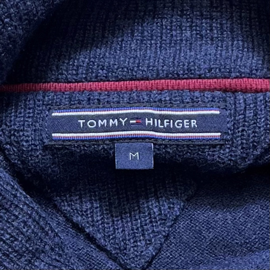 TOMMY HILFIGER(トミーヒルフィガー)のTommyHilfiger(USA)ビンテージショールカラーハイゲージニット メンズのトップス(ニット/セーター)の商品写真
