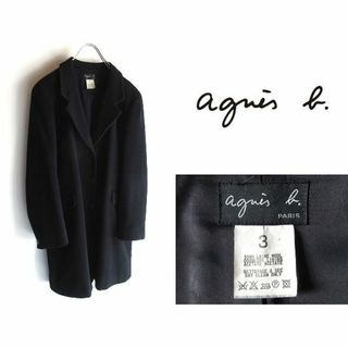 アニエスベー(agnes b.)の希少 90sビンテージ アニエスべー ウール チェスターコート 3 大きいサイズ(チェスターコート)