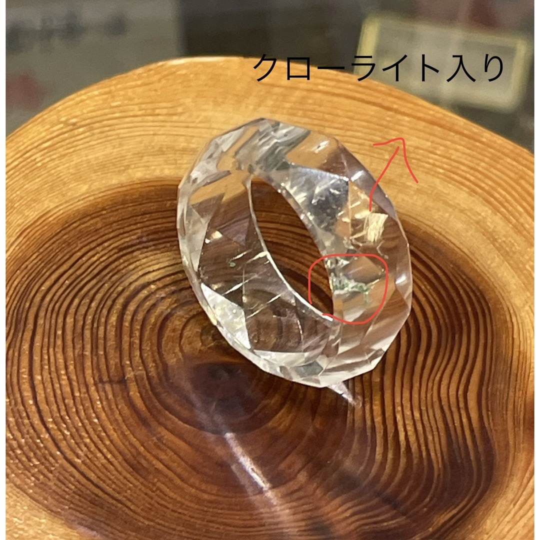 厳選　ガネッシュヒマール産ヒマラヤ水晶　くりぬきリング13号　手作り カット 2