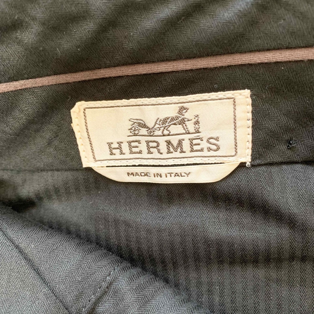 HERMES エルメス 最高級 コットン パンツ スラックス ダークブラウン40