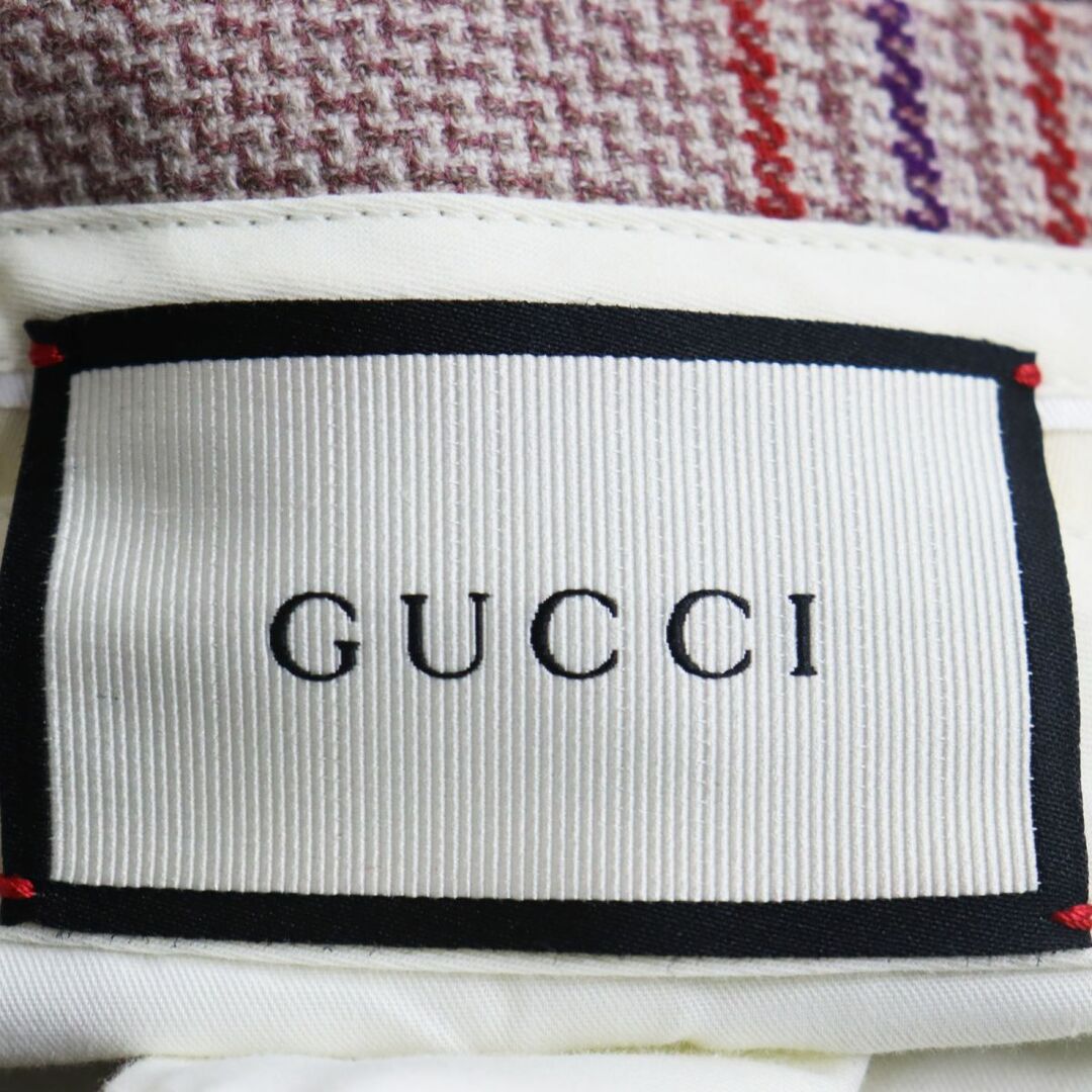 Gucci 極美品○GUCCI グッチ ウール×カシミヤ チェック柄