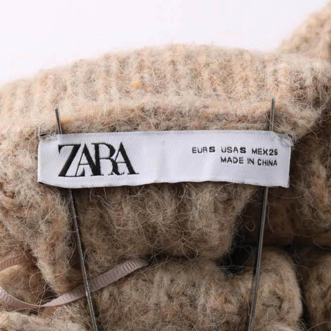 ZARA(ザラ)のザラ ニット セーター 長袖 ハイネック 太リブ シンプル 無地 トップス レディース Sサイズ ベージュ ZARA レディースのトップス(ニット/セーター)の商品写真