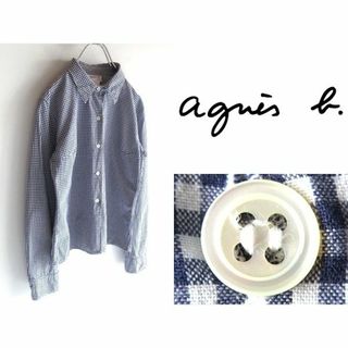 アニエスベー(agnes b.)のフランス製 agnes b. ギンガムチェックシャツ 36(シャツ/ブラウス(長袖/七分))