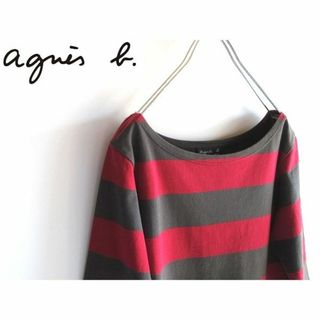 アニエスベー(agnes b.)のアニエスべー 2017AW 七分袖 ボートネック ワイドボーダーカットソー T2(Tシャツ(長袖/七分))