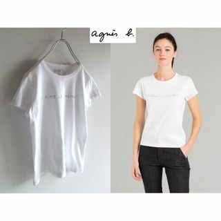 アニエスベー(agnes b.)のアニエスべー 2018AW S345 メッセージプリント Tシャツ T1 白(Tシャツ(半袖/袖なし))