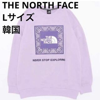 ザノースフェイス(THE NORTH FACE)の韓国⭐THE NORTH FACE⭐新品 バンダナ柄スウェット 紫ペイズリーレア(スウェット)