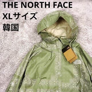 ザノースフェイス(THE NORTH FACE)の韓国⭐THE NORTH FACE⭐新品 XL バンダナ柄ナイロンジャケット 緑(ナイロンジャケット)