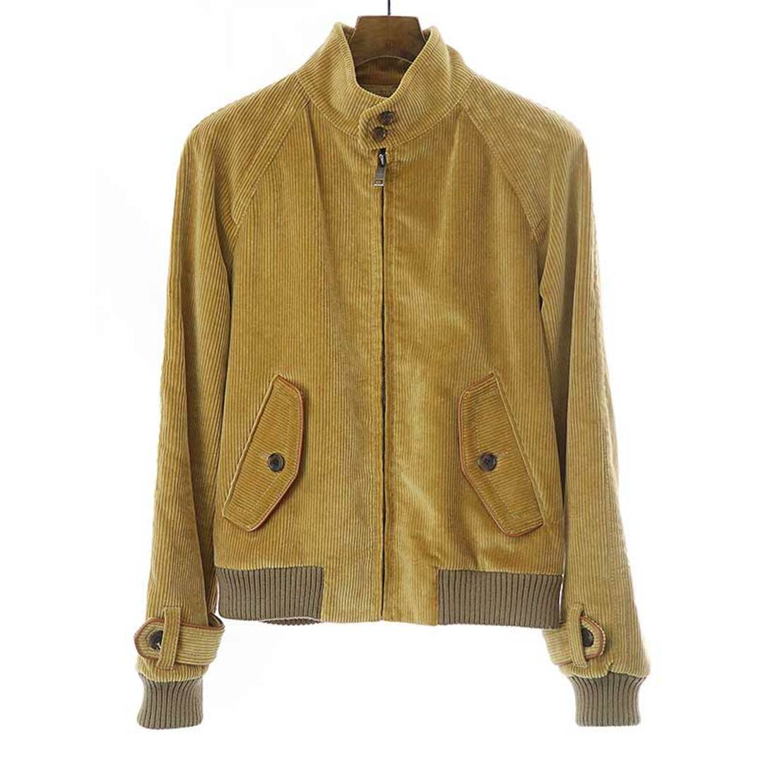 PRADA プラダ 17AW レザーパイピング コーデュロイジップアップ
