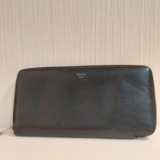 セリーヌ(celine)のセリーヌ ラウンドファスナー長財布 レザー ブラック(長財布)