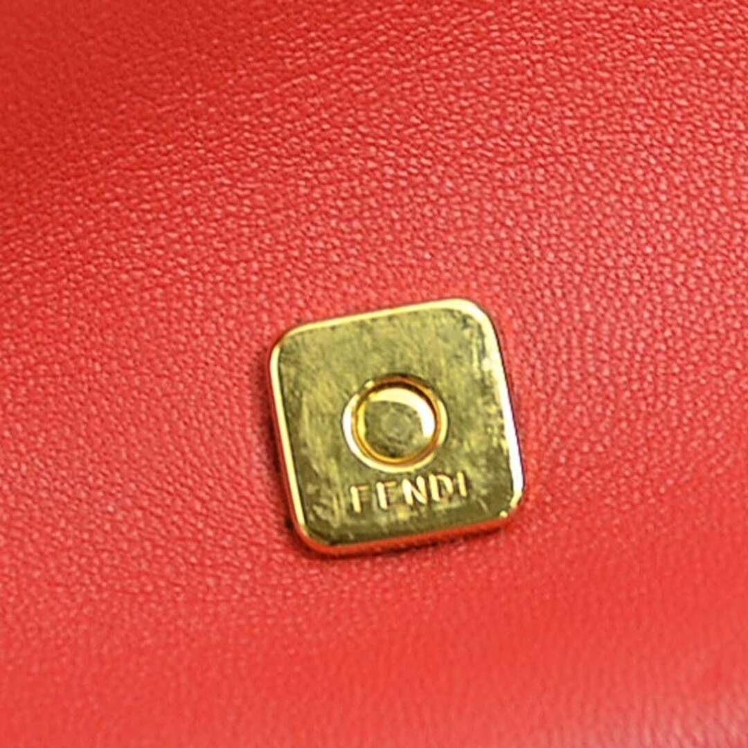 フェンディ FENDI ハンドバッグ マイクロ バゲット レザー/ファー レッド/マルチカラー ゴールド レディース 送料無料 e56684f