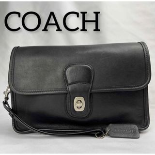 COACH - OLD COACH クラッチバッグ レザー ブラック 9832の通販|ラクマ