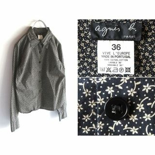 アニエスベー(agnes b.)の希少 ビンテージ ポルトガル製 agnes b. 小花柄シャツ ブラウス 36(シャツ/ブラウス(長袖/七分))