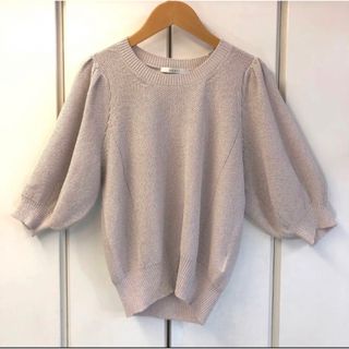 アナイ(ANAYI)の美品 ANAYI 23AW 和紙かのこ半袖 プルオーバー(38)(ニット/セーター)