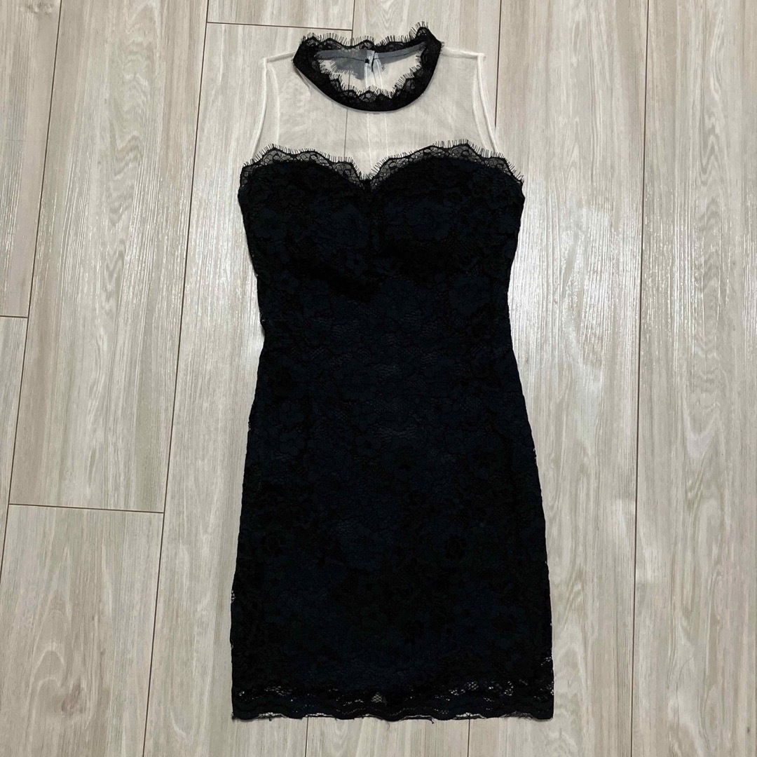 Andy(アンディ)の未使用　韓国インポート　総レースタイト ミニドレス ワンピース 黒 レディースのフォーマル/ドレス(ナイトドレス)の商品写真
