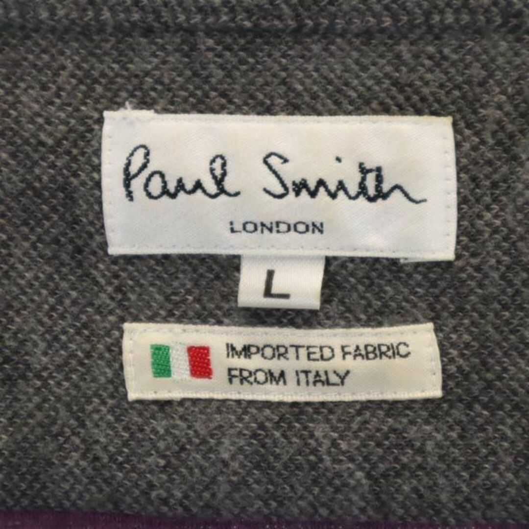 ポールスミス 日本製 長袖 ボタンダウンシャツ L グレー系 Paul Smith メンズ 【中古】 【230913】