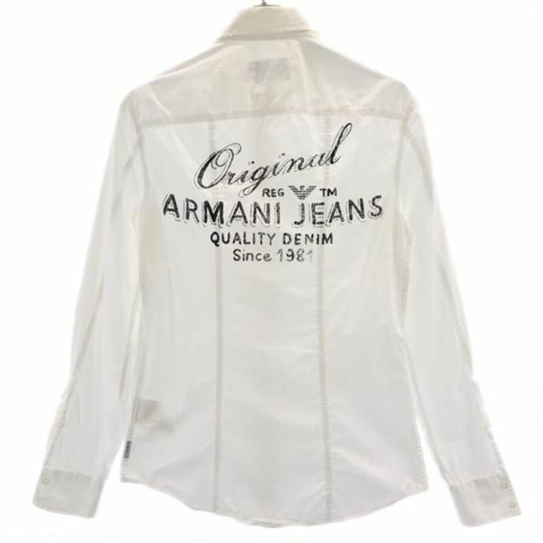 ARMANI JEANS - アルマーニジーンズ バックプリント 長袖 シャツ S