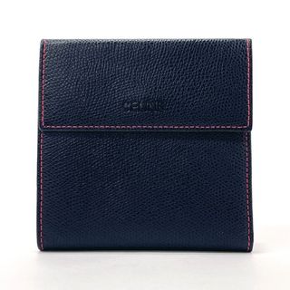 CELINE セリーヌ 二つ折り財布 ブラック ピンク 104873A STRAP レディース