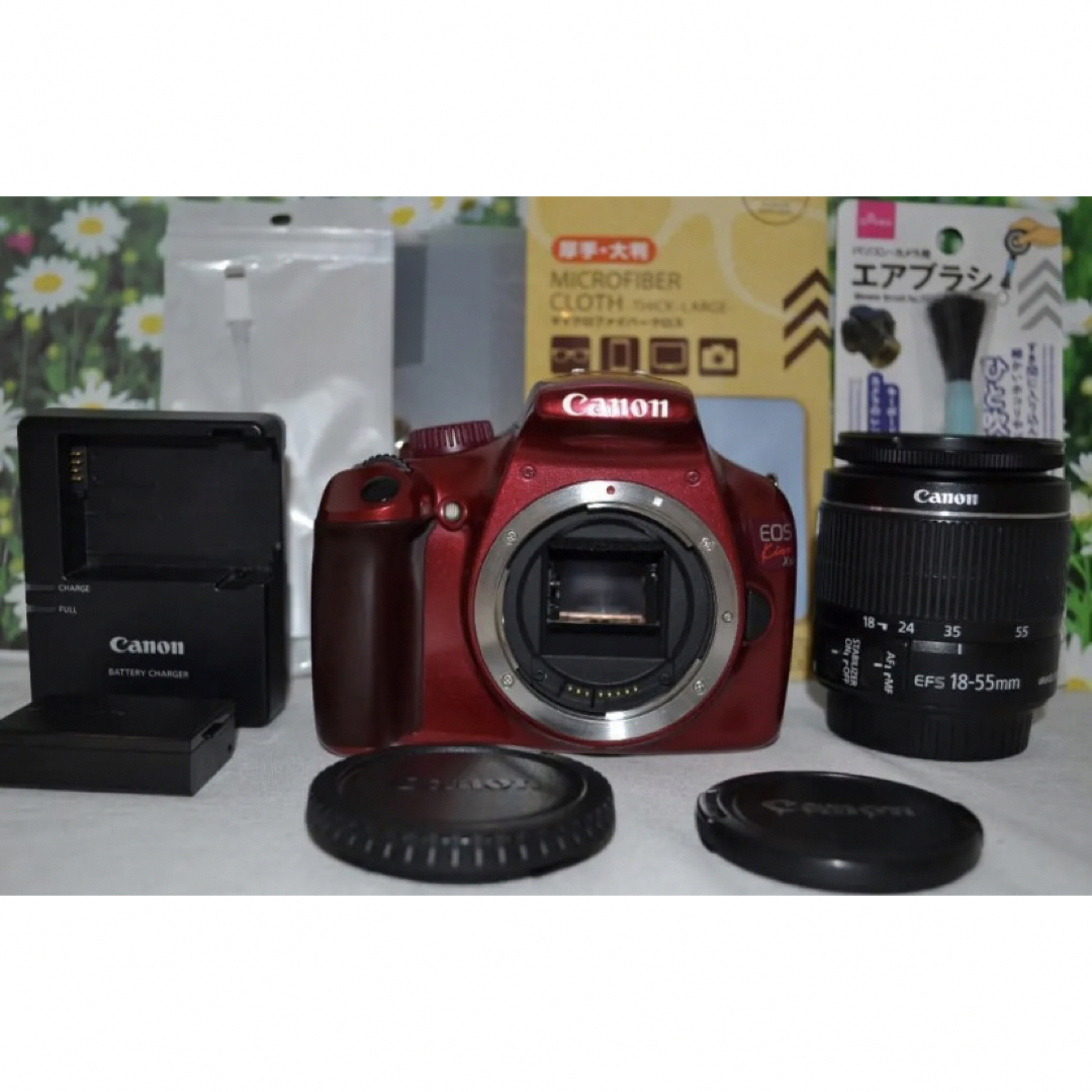 ❤希少なワインレッド❤スマホ転送OK❤ KISS X50 手振れ補正レンズ-