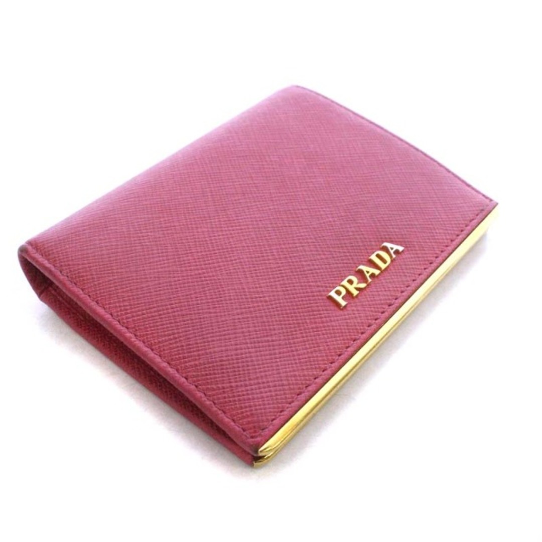 プラダ PRADA 財布 二つ折り レザー ピンク