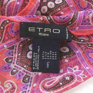 ETRO - エトロ スカーフ ペイズリー柄 シルク 総柄 フリンジ ピンク
