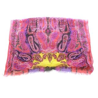 ETRO - エトロ スカーフ ペイズリー柄 シルク 総柄 フリンジ ピンク