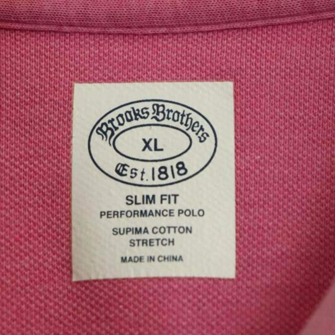 Brooks Brothers(ブルックスブラザース)のブルックスブラザーズ ロゴ刺繍 ポロシャツ 半袖 スリムフィット XL ピンク メンズのトップス(ポロシャツ)の商品写真