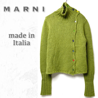 マルニ(Marni)のMARNI マルニ ハイネック ニット セーター ボタン カーキ 42(ニット/セーター)