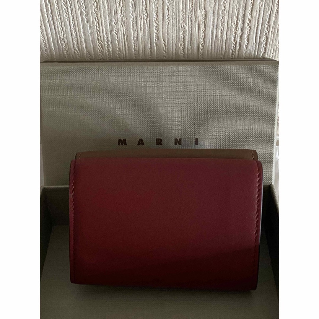 マルニ MARNI 三つ折り財布  トリフォールドウォレット ピンク　ブラウン