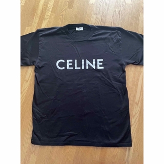 セリーヌ(celine)の美品！CELINE セリーヌ ブラックコットンロゴTシャツXS(Tシャツ(半袖/袖なし))