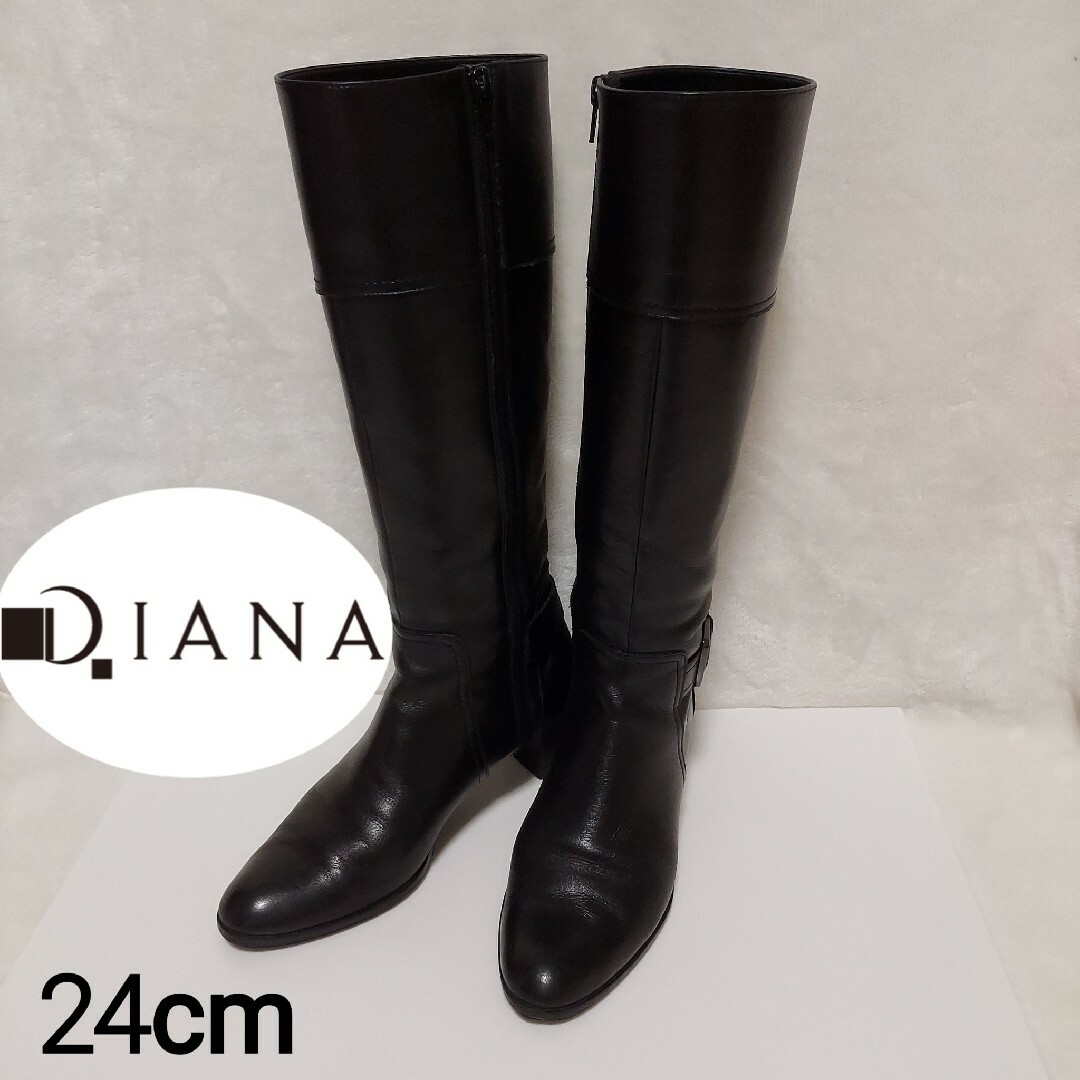 www.haoming.jp - ダイアナ ロングブーツ 美品 24 ブラック サイド