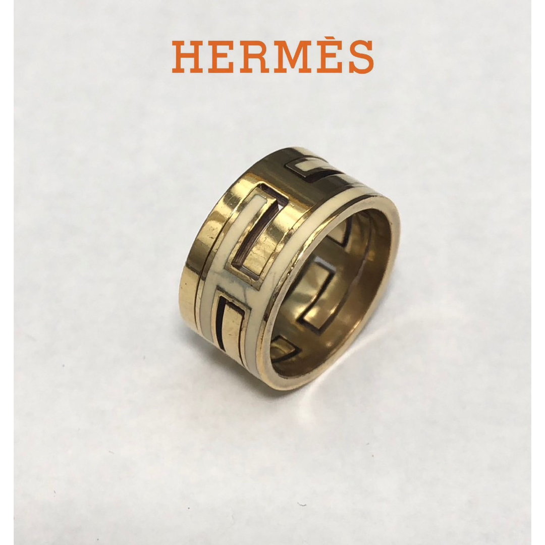 HERMES ムーブアッシュ H ロゴ リング 指輪 13号 Ag 925