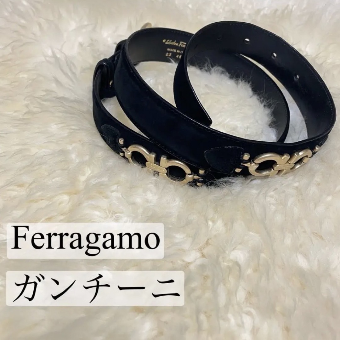 ✨美品✨Ferragamo ベルト　ダブル　ガンチーニ　金具