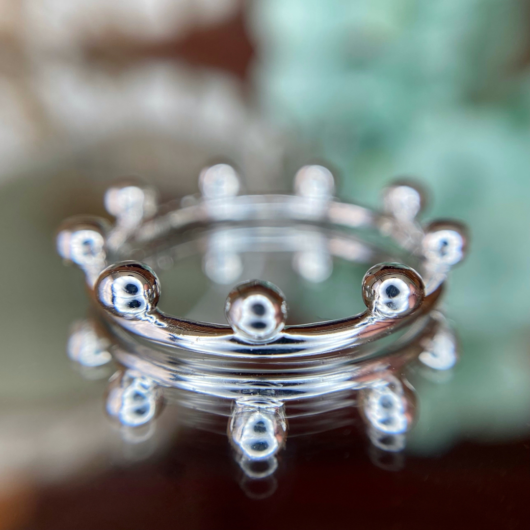 天然 ダイヤモンド クラウン リング 計0.34ct K18WG - www