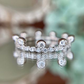 天然 ダイヤモンド クラウン リング 計0.34ct K18WGの通販 by ぷぷ