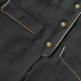 【ZARA】ナポレオンジャケット M ブラック ミリタリーコート 金ボタン