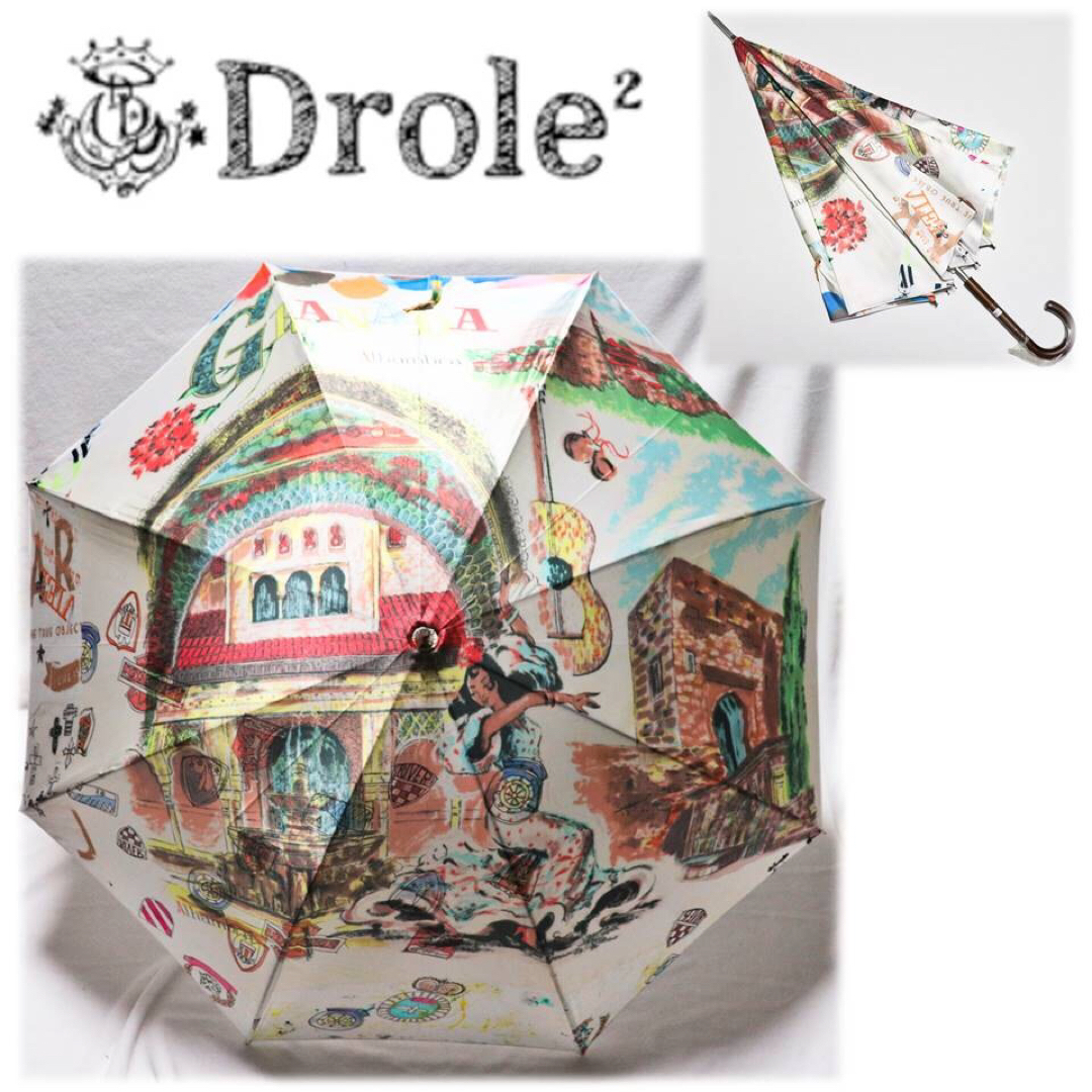 《Drole 2》新品 ラージサイズ 高級長傘 雨傘8本骨 耐風傘 木製ハンドル