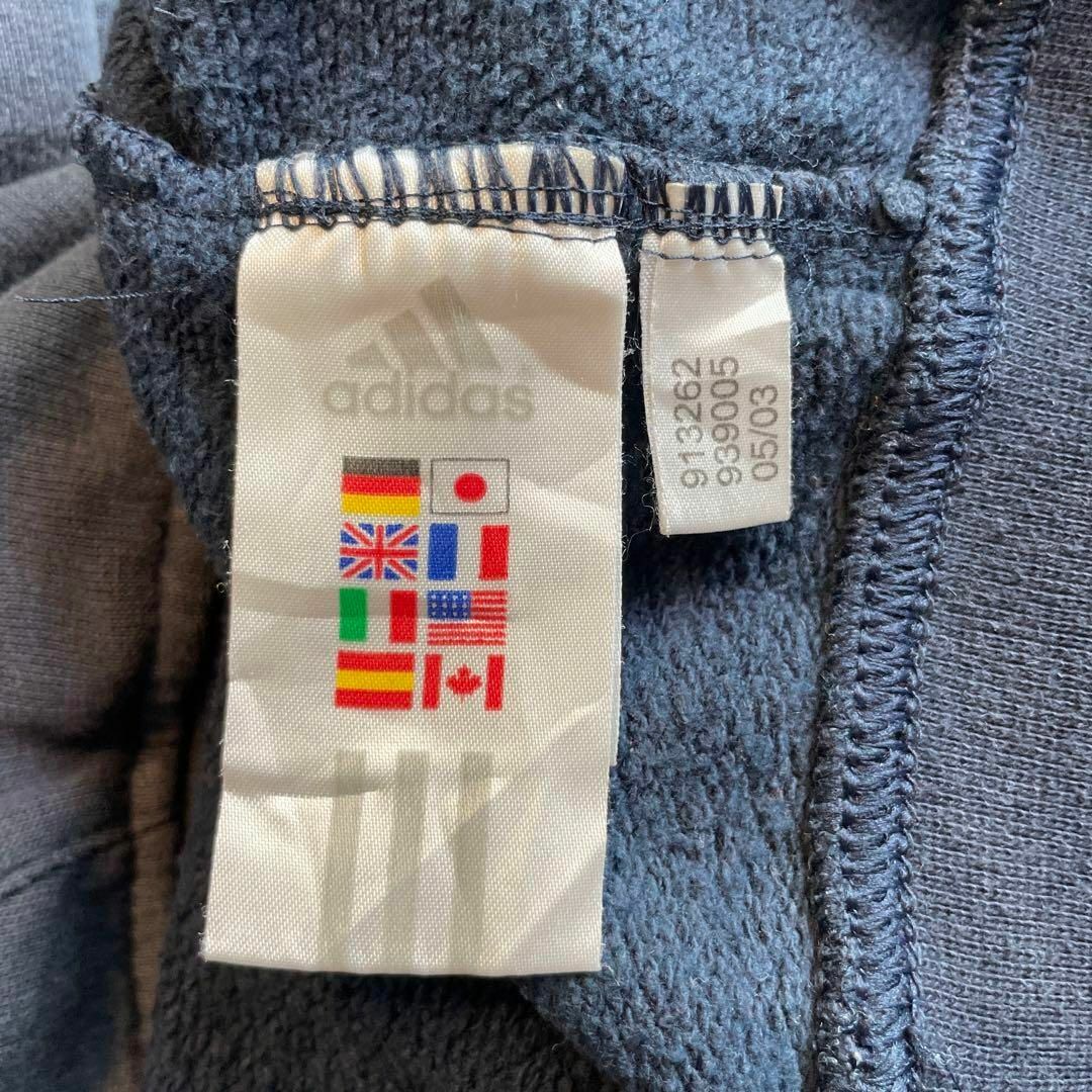 【ツートンカラー、ワンポイント刺繍ロゴ】adidas古着スウェット90s 長袖