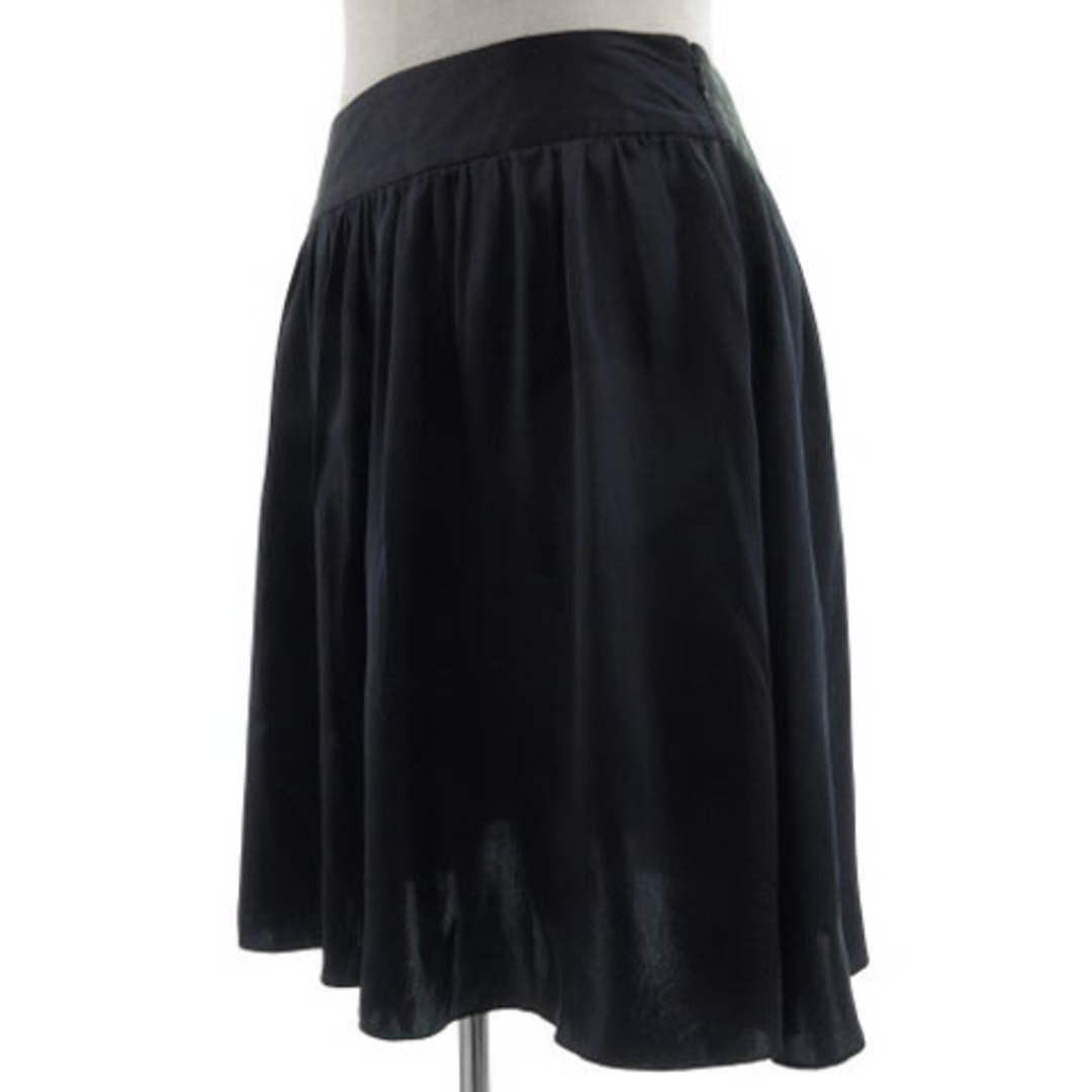 UNITED ARROWS(ユナイテッドアローズ)のユナイテッドアローズ スカート ギャザー ミディ丈 シルク 半光沢 紺 40 レディースのスカート(ひざ丈スカート)の商品写真