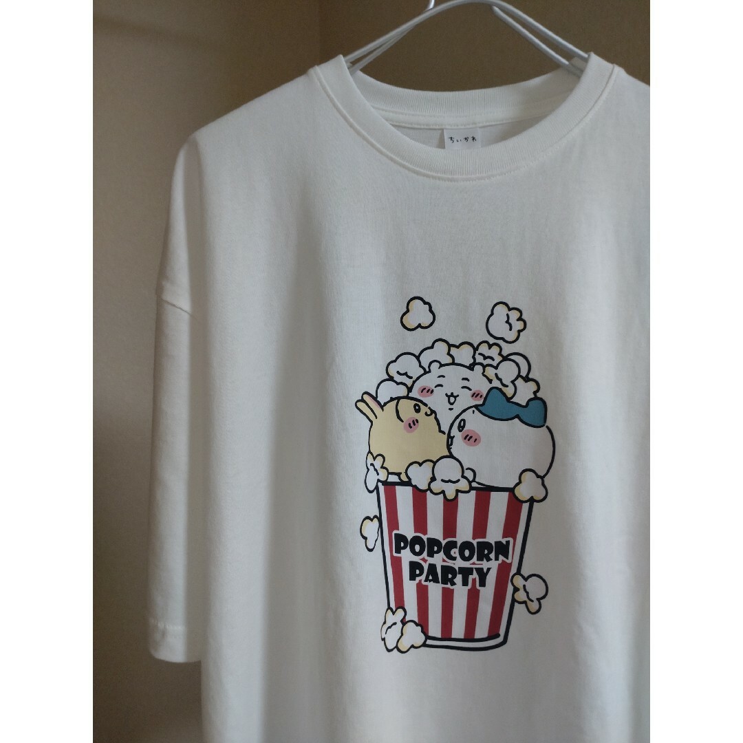 ちいかわ ポップコーンパーティー Tシャツ メンズ L うさぎ ハチワレ