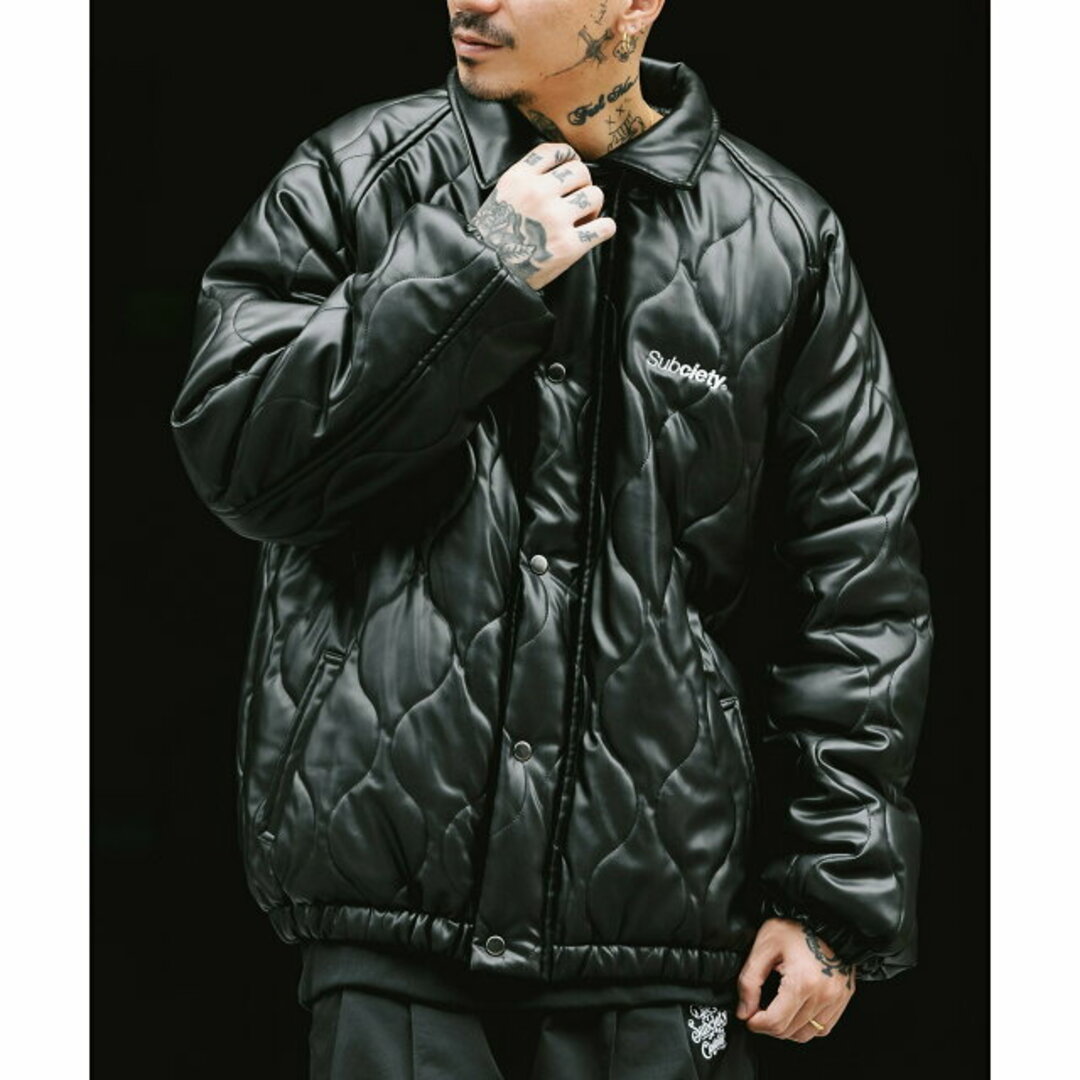 Subciety(サブサエティ)の【BLACK】FAKE LEATHER PADDED JKT その他のその他(その他)の商品写真